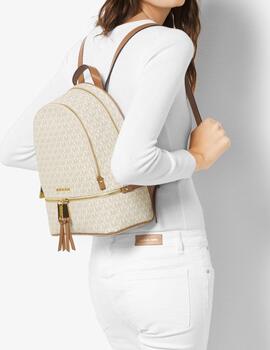 Mochila Michael Kors Rhea Zip logos vainilla