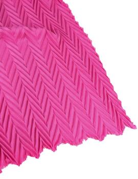 BUFANDA LOLA CASADEMUNT PLISADA FUCSIA