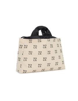 SACA TOUS XL BEIGE LETRAS