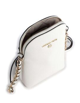 Bolso Michael Kors Jet set charm xbody piel blanco