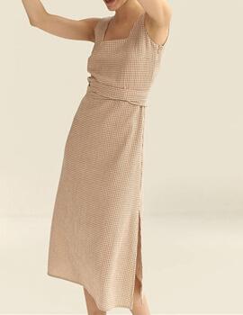 VESTIDO MUS & BOMBON JOLO CUADRO VICHY CAMEL