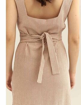 VESTIDO MUS & BOMBON JOLO CUADRO VICHY CAMEL