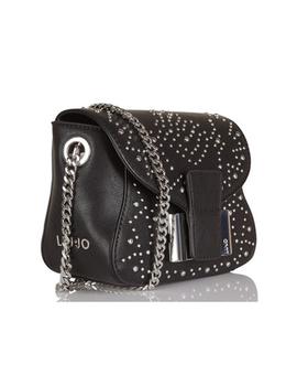 BOLSO TICINESE CON CADENA Y TACHUELAS NEGRO