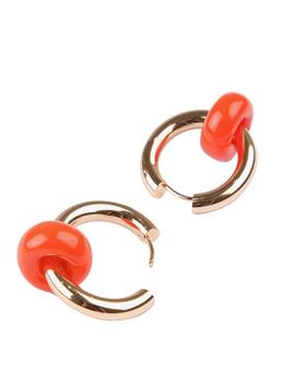 PENDIENTES LOLA CASADEMUNT ARO CON ARGOLLA NARANJA