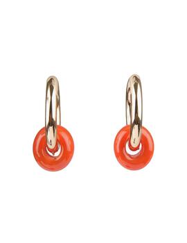 PENDIENTES LOLA CASADEMUNT ARO CON ARGOLLA NARANJA