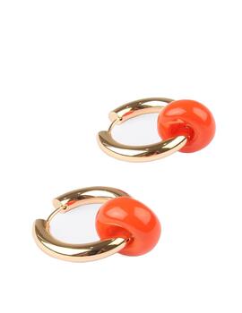 PENDIENTES LOLA CASADEMUNT ARO CON ARGOLLA NARANJA