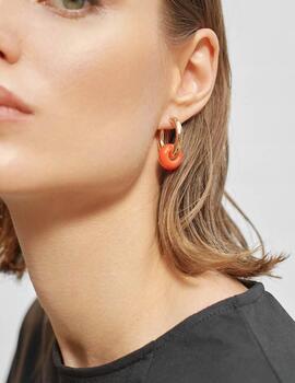 PENDIENTES LOLA CASADEMUNT ARO CON ARGOLLA NARANJA