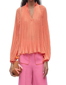 Blusa Maite by Lola Casademunt plisada naranja