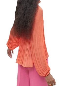 BLUSA MAITE BY LOLA CASADEMUNT PLISADA NARANJA