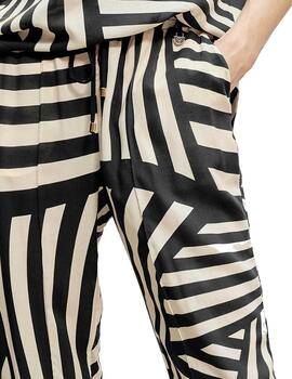 PANTALÓN LOLA CASADEMUNT FLUIDO  BLANCO Y NEGRO