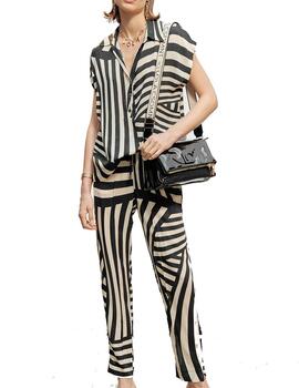 PANTALÓN LOLA CASADEMUNT FLUIDO  BLANCO Y NEGRO