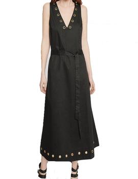 VESTIDO MAITE BY LOLA CASADEMUNT EYELETS  NEGRO