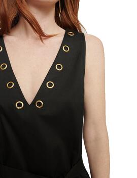 VESTIDO MAITE BY LOLA CASADEMUNT EYELETS  NEGRO