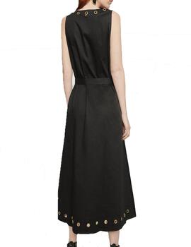 VESTIDO MAITE BY LOLA CASADEMUNT EYELETS  NEGRO