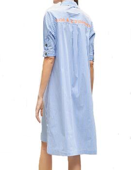 VESTIDO LOLA CASADEMUNT RAYAS CON LOGO CONTRASTE