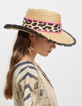 SOMBRERO LOLA CASADEMUNT CON FLECOS CINTA A PRINT