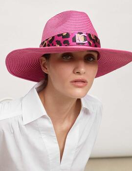 SOMBRERO LOLA CASADEMUNT FUCSIA CINTA A. PRINT