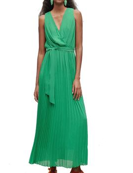 VESTIDO MAITE BY  LOLA CASADEMUNT PLISADO VERDE