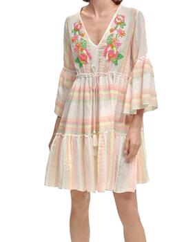 KAFTAN LOLA CASADEMUNT CORTO RAYAS MULTICOLOR