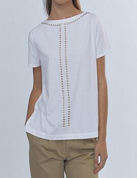 Camiseta Lola Casademunt blanca con tachas