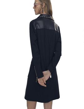 Vestido Lola Casademunt efecto piel combinado