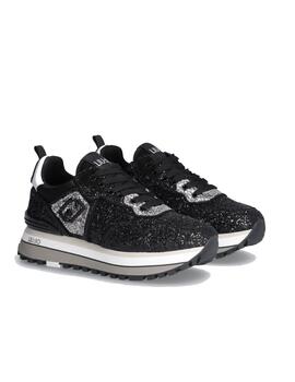 ZAPATILLA LIU JO MAXI WONDEER GLITTER NEGRO