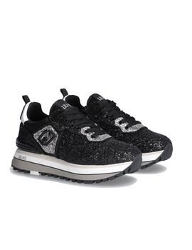 Zapatilla Liu.jo Maxi Wonder glitter negro-plata