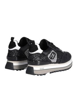 Zapatilla Liu.jo Maxi Wonder glitter negro-plata