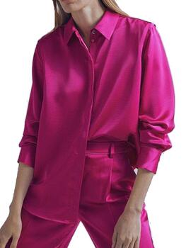 Camisa Maite by Lola Casademunt satinada fucsia