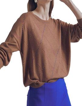 Jersey Maite by Lola Casademunt strass camel