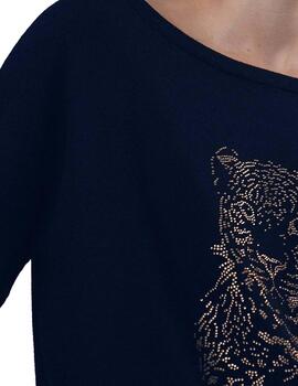 Jersey Lola Casademunt animal strass negro