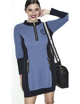 Vestido Highly Preppy acolchado Universty azul