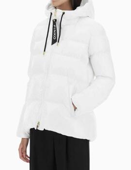 Parka Pinko Eleodoro caban laminado blanca