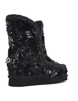 Bota Mou Inner Wedge iridiscent sequins  negra