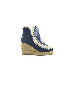 BOTA JEANS BORDADA FLORES