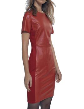 Vestido Lola Casademunt midi efecto piel rojo
