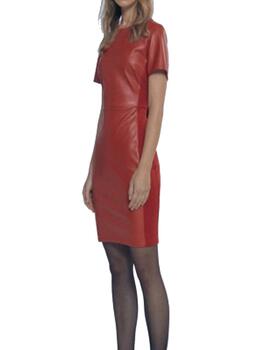 Vestido Lola Casademunt midi efecto piel rojo