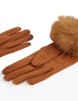 Guantes Lola casademunt pelo muñeca camel