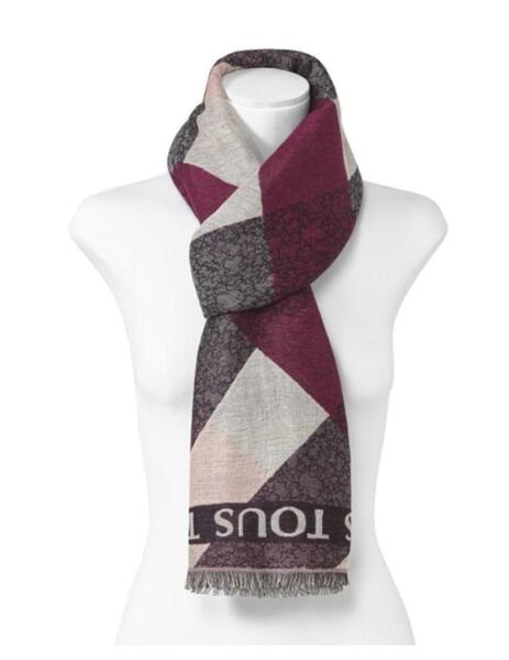 Scarf Kaos Cuadrados Tous Pañuelo Tous Kaos Mini Stripes De Jacquard Rosa