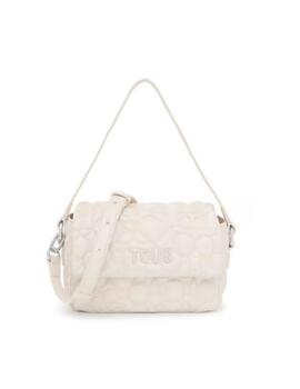 Mini bolso Tous bandolera flap T bold beige