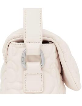 Mini bolso Tous bandolera flap T bold beige