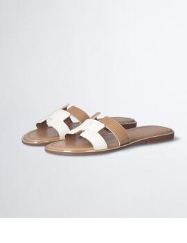 Sandalias Liu.jo planas piel bicolor