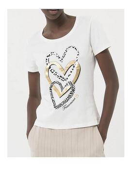 Camiseta Fracomina dibujo corazones en print