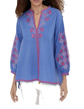 Blusa Lola Casademunt bordada azul