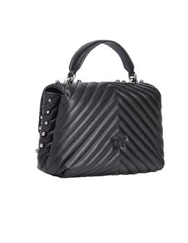 Bolso Pinko lady love bag puff con apliques negro