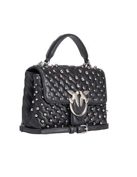 Bolso Pinko lady love bag puff con apliques negro