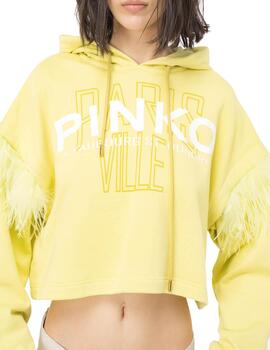 Sudadera Pinko cities con plumas lima