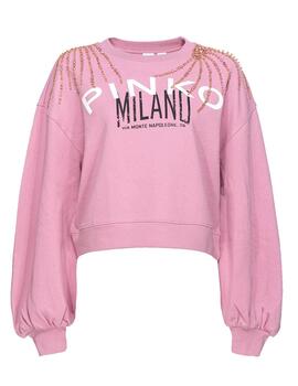 Sudadera Pinko cities brillos rosa