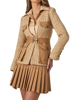 Chaqueta Highly Preppy tejido raphia camel