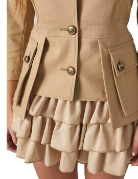 Falda Highly Preppy de volantes en camel